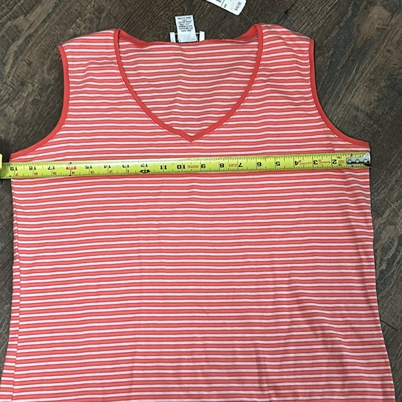 Talbots 100% Cotton Orange Stripped Tank Top 
Size X NEW‎ - Picture 5 of 6